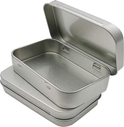 small metal storage box|small metal container with lid.